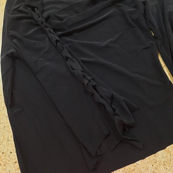 Vtg Y2K black stretch cowl neck top w/ braided arm - Kiwi brand - Picture 6 of 11